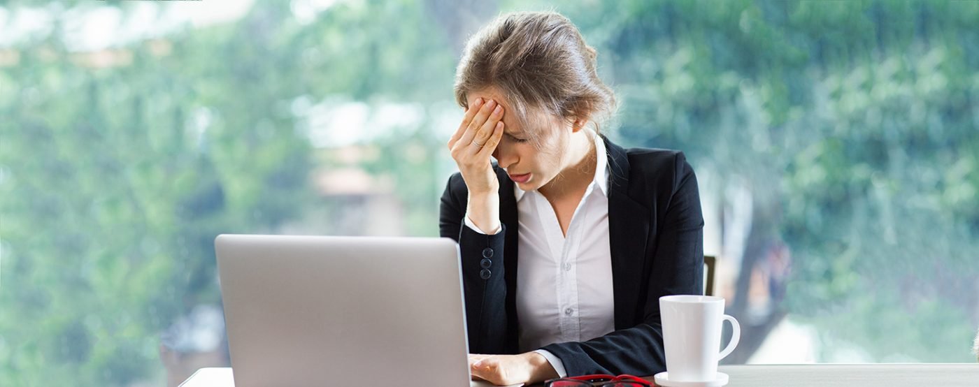 Young Businesswoman Thinking Hard