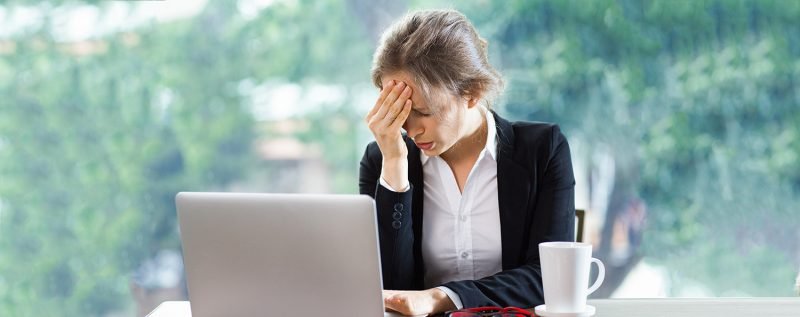 Young Businesswoman Thinking Hard