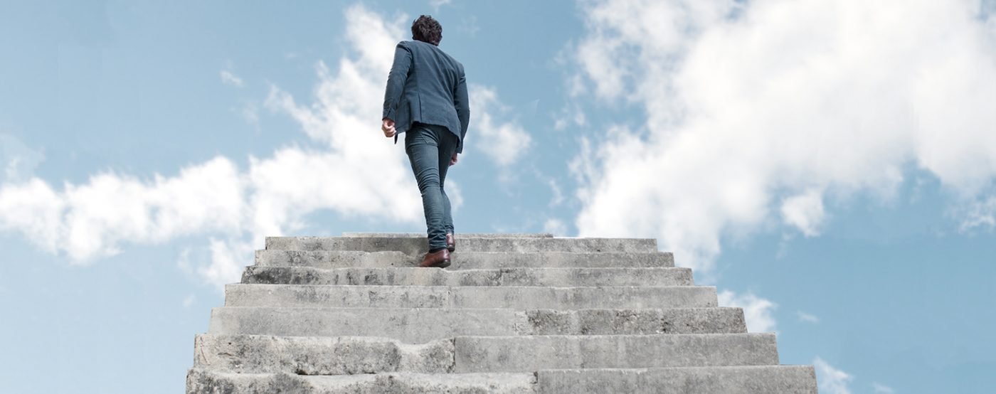 man facing to a challenge